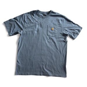 Carhartt K87 Loose Fit Heavyweight Pocket Tee Light Blue XLT